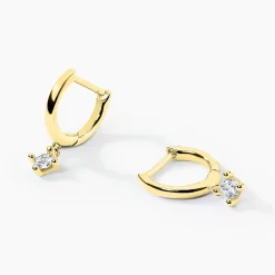 Créoles Claud Or Jaune Diamant Synthétique