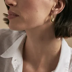 Créoles Clive Acier Doré