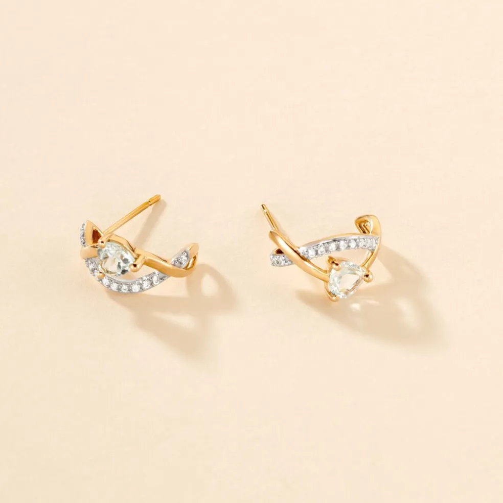 Créoles Clothilde Or Jaune Topaze Oxyde De Zirconium