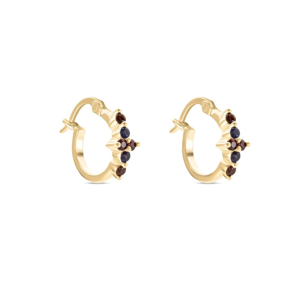 Créoles Céphée Plaqué Or Doré Pierres De Synthèses