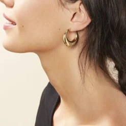 Créoles Creolia Acier Jaune