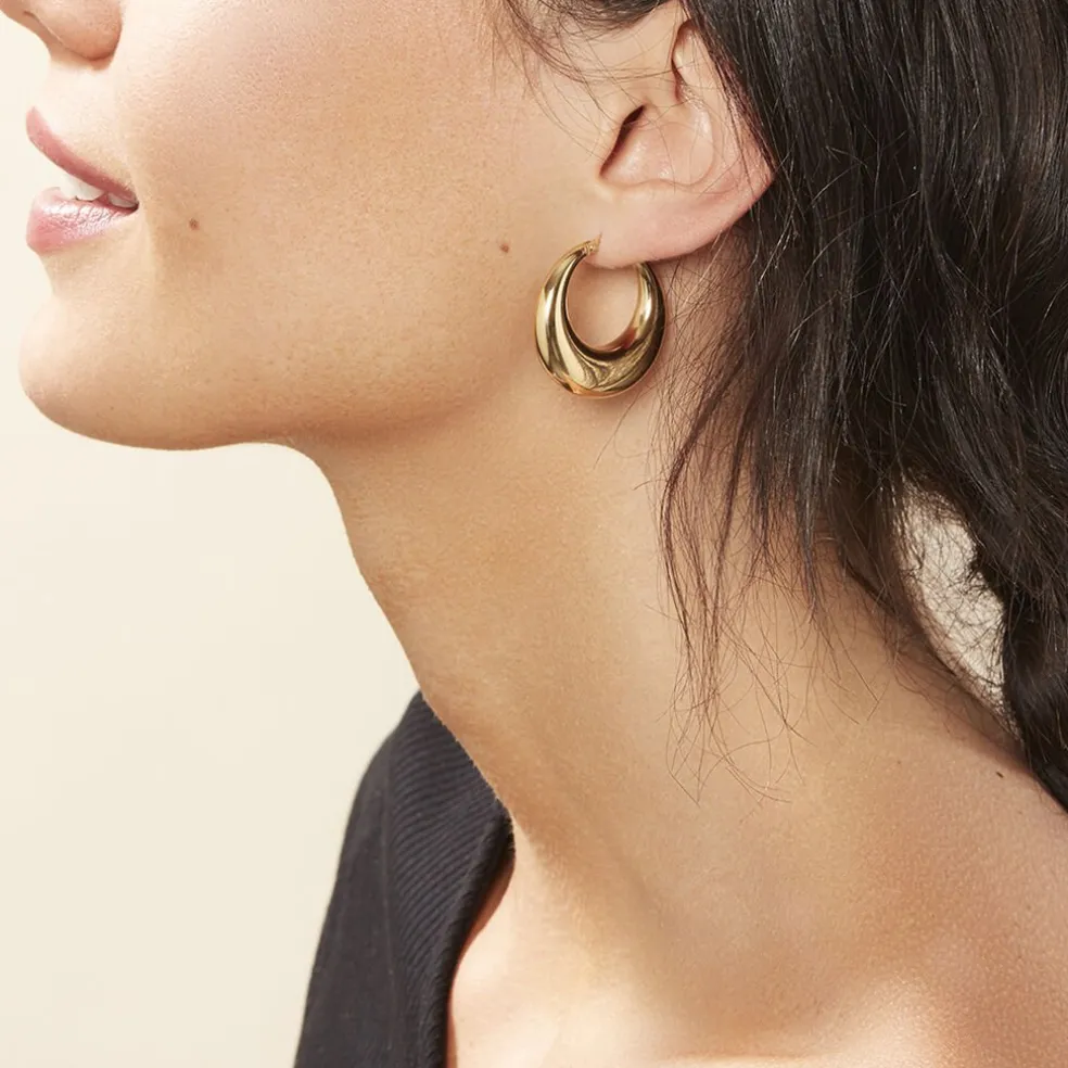 Créoles Creolia Acier Jaune