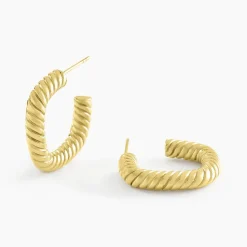 Créoles Dafnie Acier Jaune