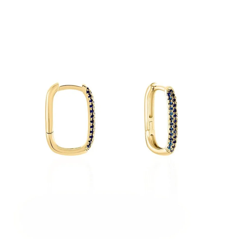 Créoles Domingo Plaqué Or Jaune Spinelle Synthétique