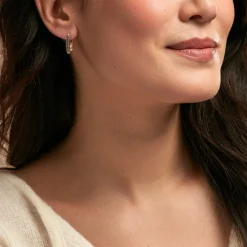 Créoles Domingo Plaqué Or Jaune Spinelle Synthétique