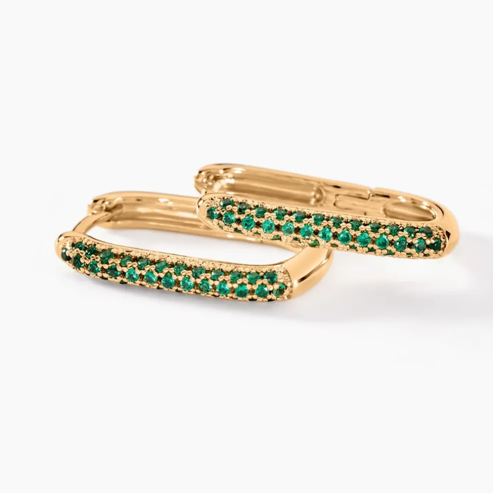 Créoles Domingo Plaqué Or Jaune Spinelle Synthétique