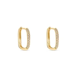 Créoles Domingo Plaqué Or Jaune Oxyde De Zirconium