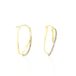 Créoles Domitilla Or Jaune Strass