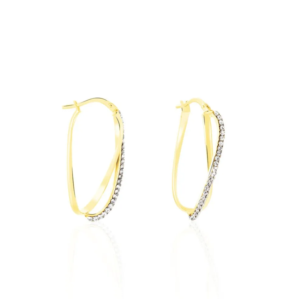 Créoles Domitilla Or Jaune Strass