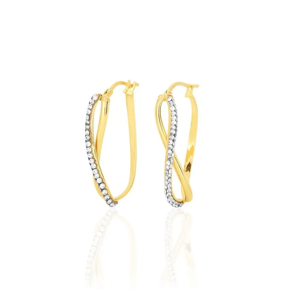 Créoles Domitilla Or Jaune Strass