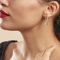 Créoles Domitilla Or Jaune Strass