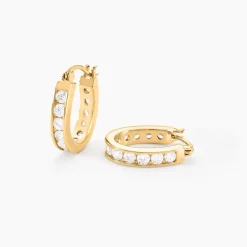 Créoles Doryne Plaqué Or Jaune Oxyde De Zirconium