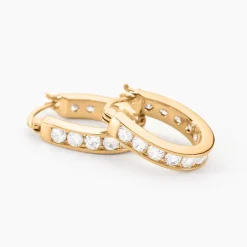 Créoles Doryne Plaqué Or Jaune Oxyde De Zirconium