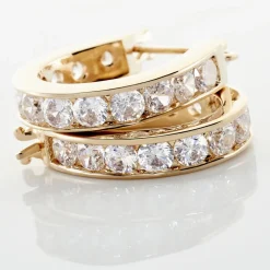 Créoles Doryne Plaqué Or Jaune Oxyde De Zirconium