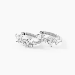 Créoles Eclat d'Aurore Argent Blanc Oxyde De Zirconium