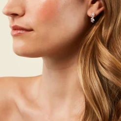 Créoles Eclat d'Aurore Argent Blanc Oxyde De Zirconium