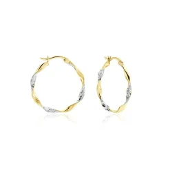 Créoles Eleanie Fil Vrille Or Bicolore