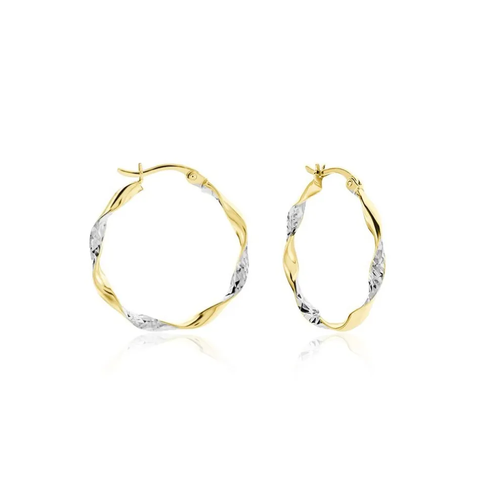 Créoles Eleanie Fil Vrille Or Bicolore