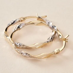 Créoles Eleanie Fil Vrille Or Bicolore