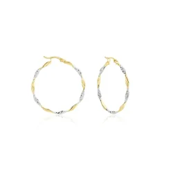 Créoles Eleanie Fil Vrille Or Bicolore