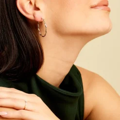 Créoles Eleanie Fil Vrille Or Bicolore