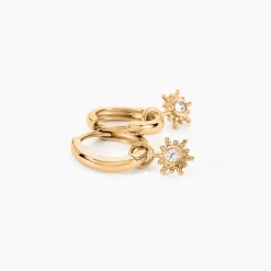 Créoles Ellie Plaque Or Jaune Oxyde De Zirconium