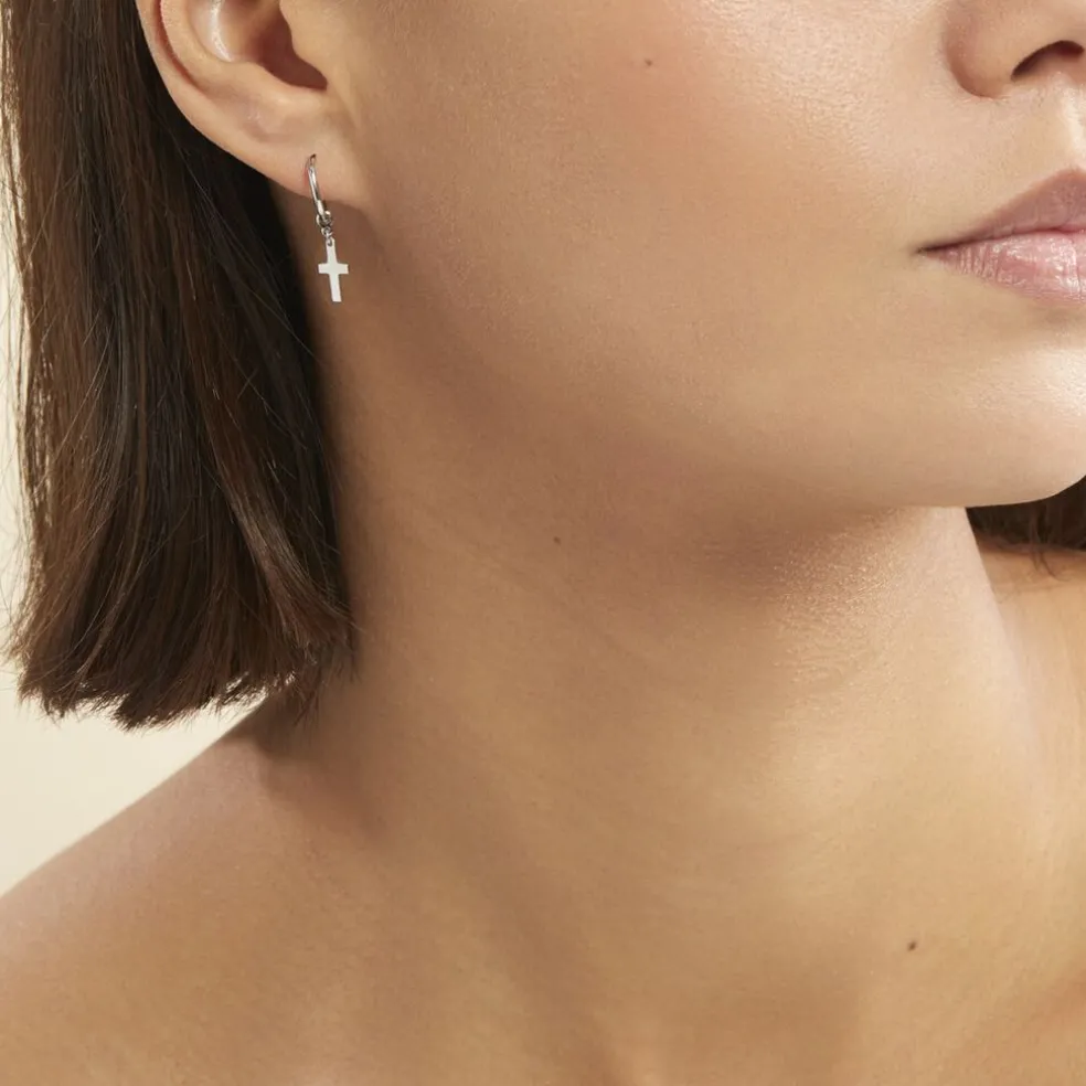 Créoles Elvyn Argent Blanc