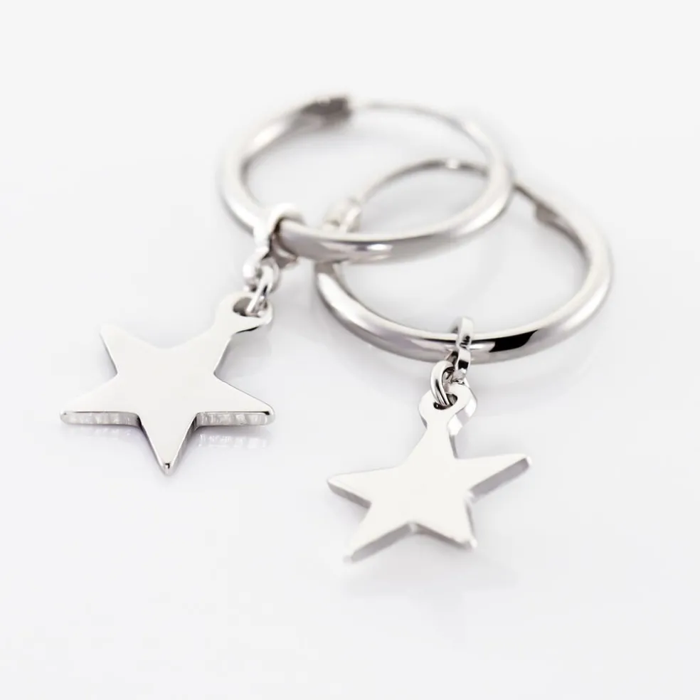 Créoles Elvyn Argent Blanc