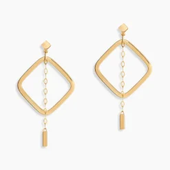 Créoles Elyette Carre Ajoure Or Jaune