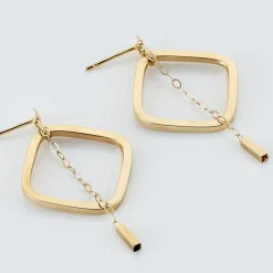 Créoles Elyette Carre Ajoure Or Jaune