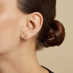 Créoles Emaline Argent Blanc Oxyde De Zirconium