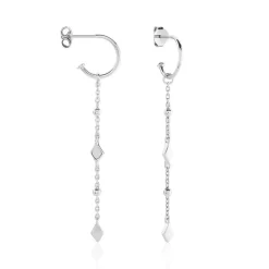 Créoles Fancy Argent Blanc