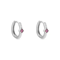 Créoles Fane Argent Rhodié Oxyde De Zirconium