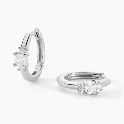 Créoles Felipa Argent Blanc Oxyde De Zirconium