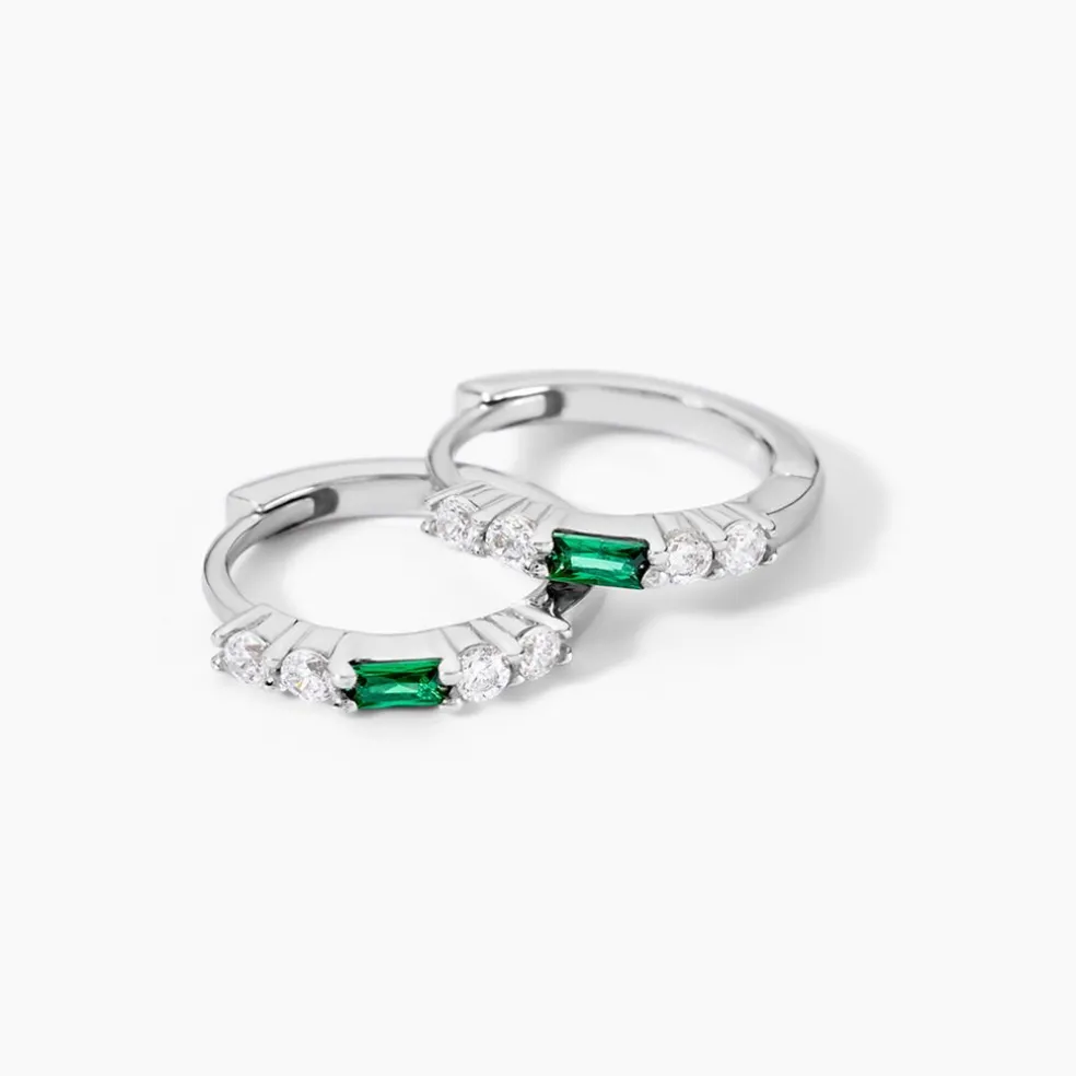 Créoles Felisa Argent Blanc Oxyde De Zirconium