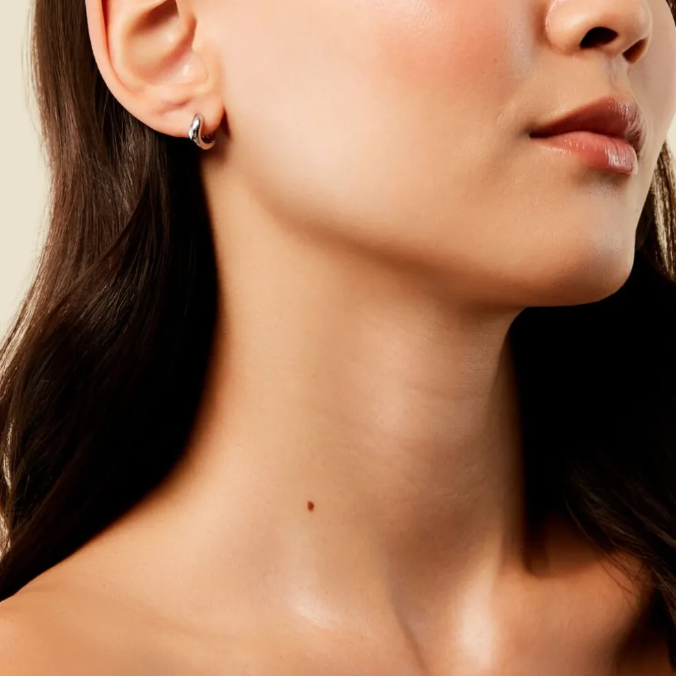 Créoles Frida Argent Blanc