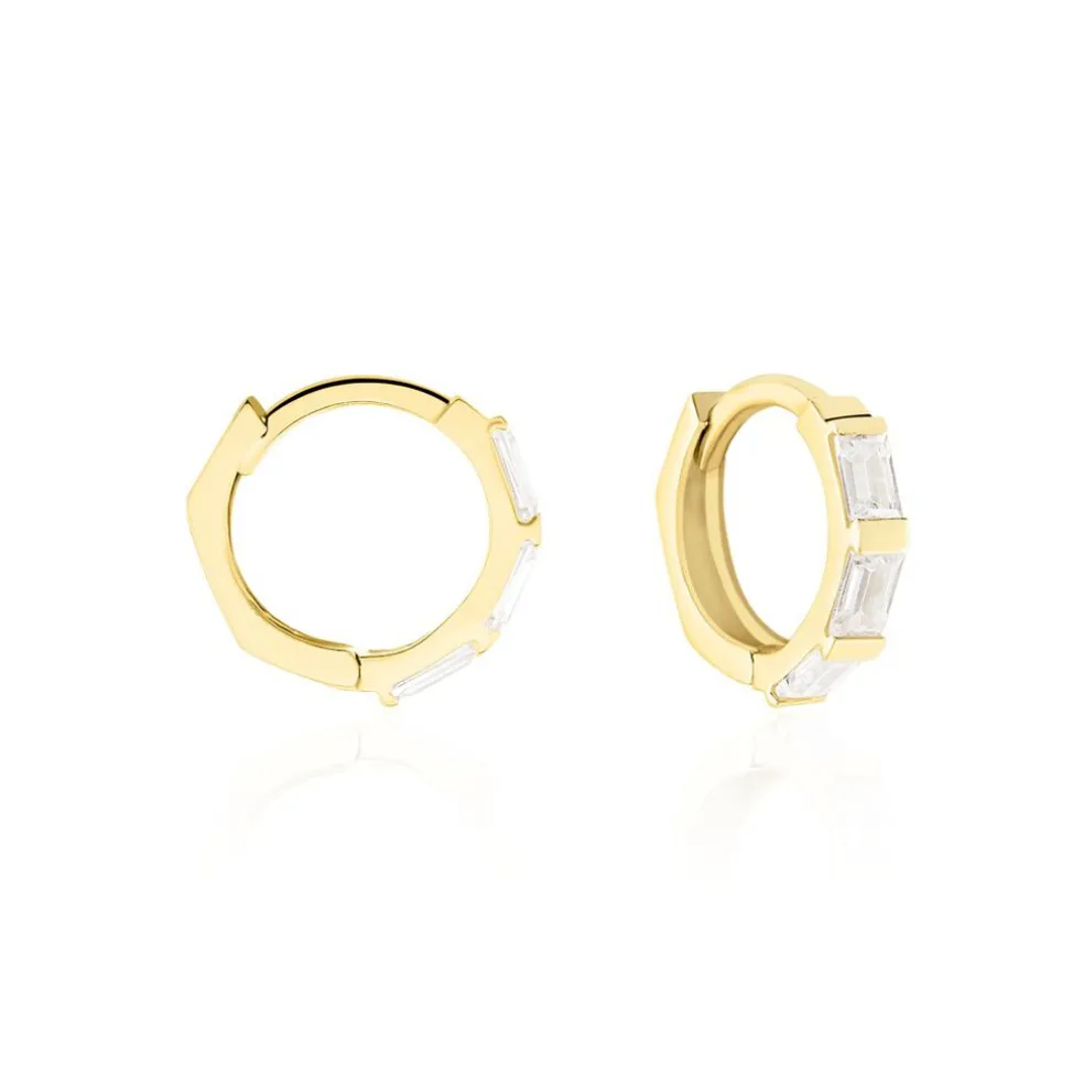 Créoles Gatsby Or Jaune Oxydes De Zirconium