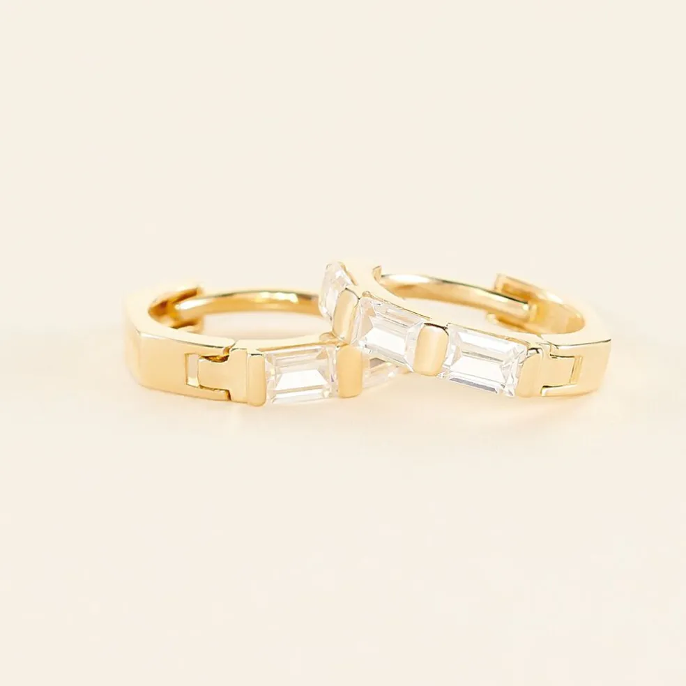 Créoles Gatsby Or Jaune Oxydes De Zirconium