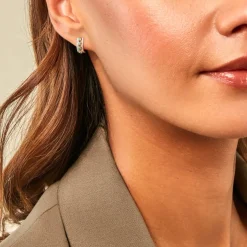 Créoles Gerasimos Or Jaune Emeraude Diamant