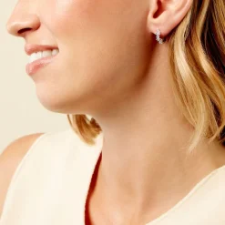 Créoles Ginnie Argent Blanc Oxyde De Zirconium