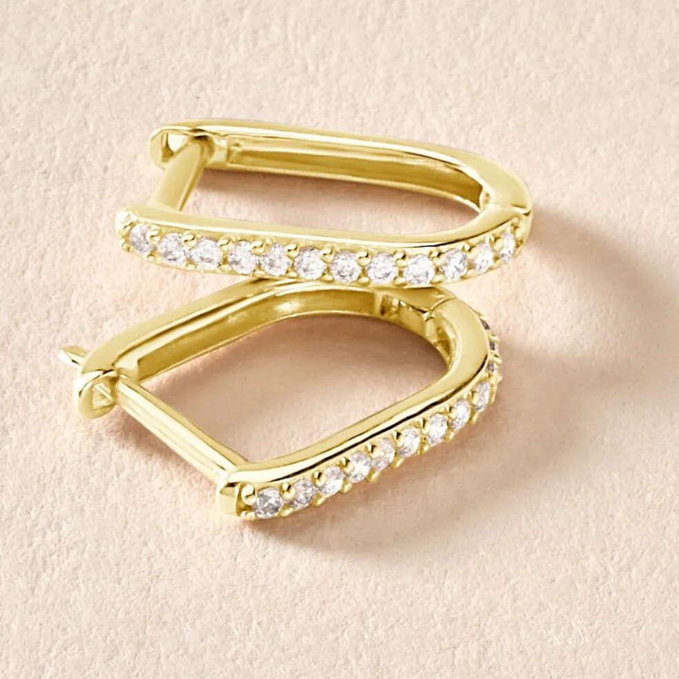 Créoles Graphic Lines Or Jaune Oxyde De Zirconium