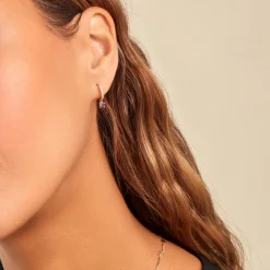 Créoles Grazyna Or Jaune Améthyste Oxyde De Zirconium