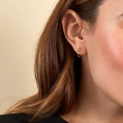 Créoles Green Peas Or Jaune Emeraude