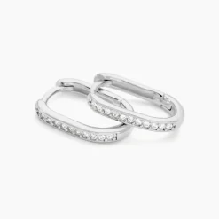 Créoles Haniya Argent Blanc Oxyde De Zirconium