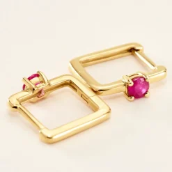 Créoles Harmonie Or Jaune Rubis