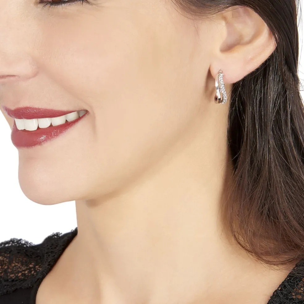 Créoles Hekate Or Blanc Strass