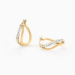 Créoles Hekate Or Jaune Strass