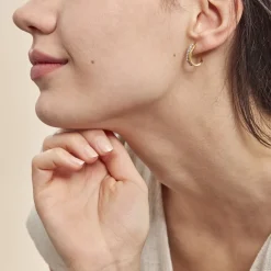 Créoles Hekate Or Jaune Strass