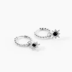 Créoles Hesper Argent Blanc Oxyde De Zirconium