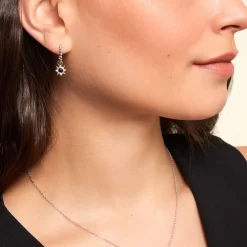 Créoles Hesper Argent Blanc Oxyde De Zirconium